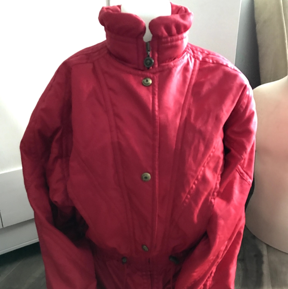 Vtg 1980's Descente Red Ski Jacket Women's Size 10